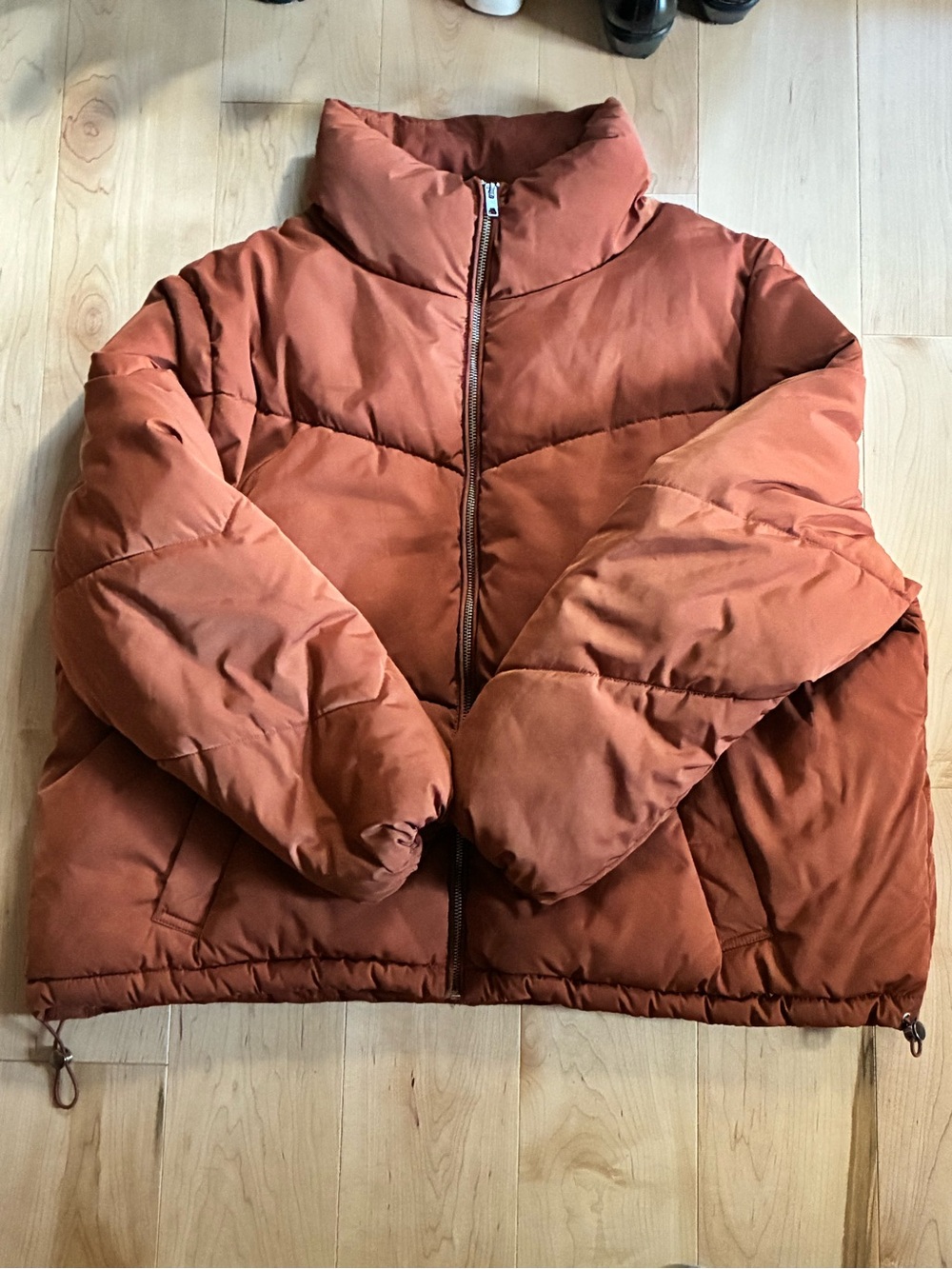 Women's Orange Puffer Jacket